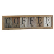 Folston Wooden Wall Mount 6 Cup Distressed Wood Grain Printed COFFEE Mug Organizer with Metal Hanging Hooks, No Assembly Required, HFKHD-GDI-CRE8-642315-GG