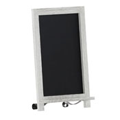 Canterbury 12" x 17" Whitewashed Tabletop Magnetic Chalkboard Sign with Metal Scrolled Legs, Hanging Wall Chalkboard, Countertop Memo Board, HFKHD-GDIS-CRE8-522315-GG