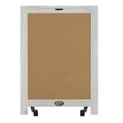 Canterbury 12" x 17" Whitewashed Tabletop Magnetic Chalkboard Sign with Metal Scrolled Legs, Hanging Wall Chalkboard, Countertop Memo Board, HFKHD-GDIS-CRE8-522315-GG