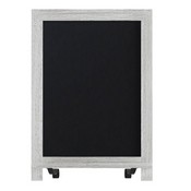 Canterbury 12" x 17" Whitewashed Tabletop Magnetic Chalkboard Sign with Metal Scrolled Legs, Hanging Wall Chalkboard, Countertop Memo Board, HFKHD-GDIS-CRE8-522315-GG