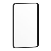 Janinne 20" x 30" Decorative Wall Mirror - Rounded Corners, Bathroom & Living Room Glass Mirror Hangs Horizontal Or Vertical, Matte Black, HFMHD-GDI-CRE8-212315-GG