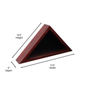 Sheehan Mahogany Memorial Flag Display Case - Solid Wood Military Flag Display Case for 9.5 x 5 American Veteran Flag, HFMHD-GDIS-CRE8-254315-GG