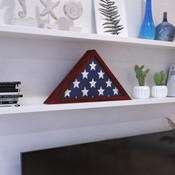 Sheehan Mahogany Memorial Flag Display Case - Solid Wood Military Flag Display Case for 9.5 x 5 American Veteran Flag, HFMHD-GDIS-CRE8-254315-GG