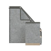 Comerford 3 Piece Galvanized Finish Metal and Rustic Wood Organizer Set For Desktop, Countertop, or Vanity, HFMHD-GDIS-CRE8-302315-GG