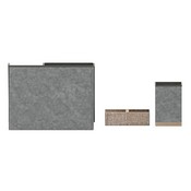 Comerford 3 Piece Galvanized Finish Metal and Rustic Wood Organizer Set For Desktop, Countertop, or Vanity, HFMHD-GDIS-CRE8-302315-GG