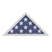 Sheehan White Memorial Flag Display Case - Solid Wood Military Flag Display Case for 9.5 x 5 American Veteran Flag, HFMHD-GDIS-CRE8-354315-GG