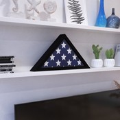 Sheehan Black Memorial Flag Display Case - Solid Wood Military Flag Display Case for 9.5 x 5 American Veteran Flag, HFMHD-GDIS-CRE8-372315-GG
