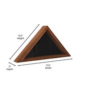 Sheehan Rustic Brown Memorial Flag Display Case - Solid Wood Military Flag Display Case for 9.5 x 5 American Veteran Flag, HFMHD-GDIS-CRE8-602315-GG