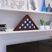 Sheehan Rustic Brown Memorial Flag Display Case - Solid Wood Military Flag Display Case for 9.5 x 5 American Veteran Flag, HFMHD-GDIS-CRE8-602315-GG