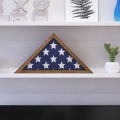 Sheehan Weathered Wood Memorial Flag Display Case - Solid Wood Military Flag Display Case for 9.5 x 5 American Veteran Flag, HFMHD-GDIS-CRE8-702315-GG