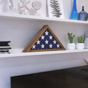 Sheehan Weathered Wood Memorial Flag Display Case - Solid Wood Military Flag Display Case for 9.5 x 5 American Veteran Flag, HFMHD-GDIS-CRE8-702315-GG