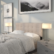 Bedford Tufted Upholstered Full Size Headboard in Beige Fabric, HG-HB1704-F-B-GG