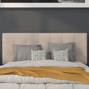 Bedford Tufted Upholstered Full Size Headboard in Beige Fabric, HG-HB1704-F-B-GG