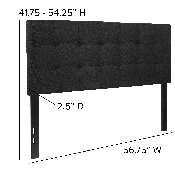 Bedford Tufted Upholstered Full Size Headboard in Black Fabric, HG-HB1704-F-BK-GG