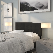 Bedford Tufted Upholstered Full Size Headboard in Black Fabric, HG-HB1704-F-BK-GG