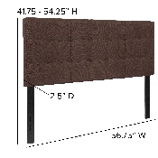 Bedford Tufted Upholstered Full Size Headboard in Dark Brown Fabric, HG-HB1704-F-DBR-GG