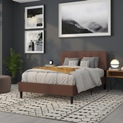 Bedford Tufted Upholstered Full Size Headboard in Dark Brown Fabric, HG-HB1704-F-DBR-GG