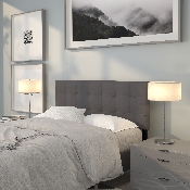 Bedford Tufted Upholstered Full Size Headboard in Dark Gray Fabric, HG-HB1704-F-DG-GG