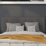 Bedford Tufted Upholstered Full Size Headboard in Dark Gray Fabric, HG-HB1704-F-DG-GG