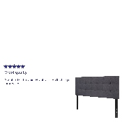 Bedford Tufted Upholstered Full Size Headboard in Dark Gray Fabric, HG-HB1704-F-DG-GG