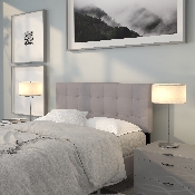 Bedford Tufted Upholstered Full Size Headboard in Light Gray Fabric, HG-HB1704-F-LG-GG