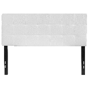 Bedford Tufted Upholstered Full Size Headboard in White Fabric, HG-HB1704-F-W-GG
