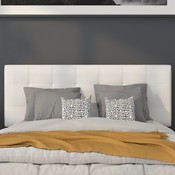 Bedford Tufted Upholstered Full Size Headboard in White Fabric, HG-HB1704-F-W-GG