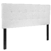 Bedford Tufted Upholstered Full Size Headboard in White Fabric, HG-HB1704-F-W-GG