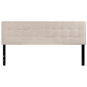 Bedford Tufted Upholstered King Size Headboard in Beige Fabric, HG-HB1704-K-B-GG
