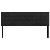 Bedford Tufted Upholstered King Size Headboard in Black Fabric, HG-HB1704-K-BK-GG
