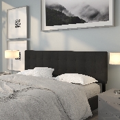 Bedford Tufted Upholstered King Size Headboard in Black Fabric, HG-HB1704-K-BK-GG