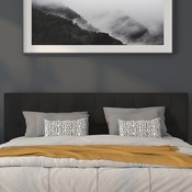 Bedford Tufted Upholstered King Size Headboard in Black Fabric, HG-HB1704-K-BK-GG