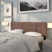 Bedford Tufted Upholstered King Size Headboard in Camel Fabric, HG-HB1704-K-C-GG