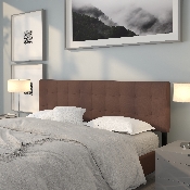 Bedford Tufted Upholstered King Size Headboard in Dark Brown Fabric, HG-HB1704-K-DBR-GG
