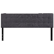 Bedford Tufted Upholstered King Size Headboard in Dark Gray Fabric, HG-HB1704-K-DG-GG