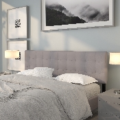Bedford Tufted Upholstered King Size Headboard in Light Gray Fabric, HG-HB1704-K-LG-GG