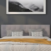 Bedford Tufted Upholstered King Size Headboard in Light Gray Fabric, HG-HB1704-K-LG-GG