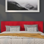 Bedford Tufted Upholstered King Size Headboard in Red Fabric, HG-HB1704-K-R-GG