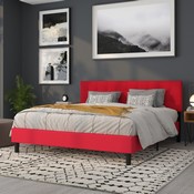 Bedford Tufted Upholstered King Size Headboard in Red Fabric, HG-HB1704-K-R-GG