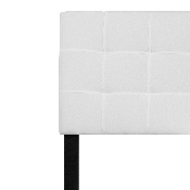 Bedford Tufted Upholstered King Size Headboard in White Fabric, HG-HB1704-K-W-GG