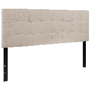 Bedford Tufted Upholstered Queen Size Headboard in Beige Fabric, HG-HB1704-Q-B-GG
