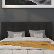 Bedford Tufted Upholstered Queen Size Headboard in Black Fabric, HG-HB1704-Q-BK-GG