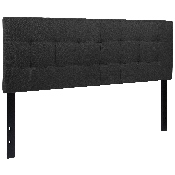 Bedford Tufted Upholstered Queen Size Headboard in Black Fabric, HG-HB1704-Q-BK-GG