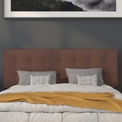 Bedford Tufted Upholstered Queen Size Headboard in Dark Brown Fabric, HG-HB1704-Q-DBR-GG