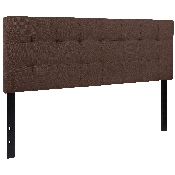 Bedford Tufted Upholstered Queen Size Headboard in Dark Brown Fabric, HG-HB1704-Q-DBR-GG