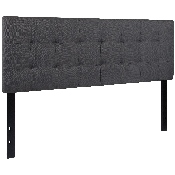 Bedford Tufted Upholstered Queen Size Headboard in Dark Gray Fabric, HG-HB1704-Q-DG-GG