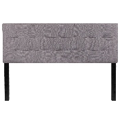 Bedford Tufted Upholstered Queen Size Headboard in Light Gray Fabric, HG-HB1704-Q-LG-GG