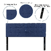 Bedford Tufted Upholstered Queen Size Headboard in Navy Fabric, HG-HB1704-Q-N-GG