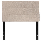 Bedford Tufted Upholstered Twin Size Headboard in Beige Fabric, HG-HB1704-T-B-GG