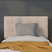Bedford Tufted Upholstered Twin Size Headboard in Beige Fabric, HG-HB1704-T-B-GG